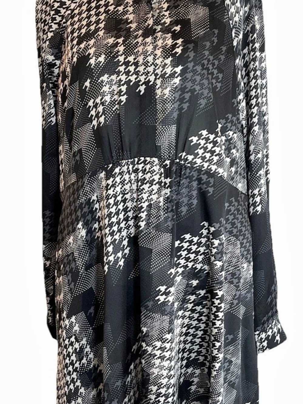 Ted Baker Houndstooth Dress in Black & White Size 3 NWT